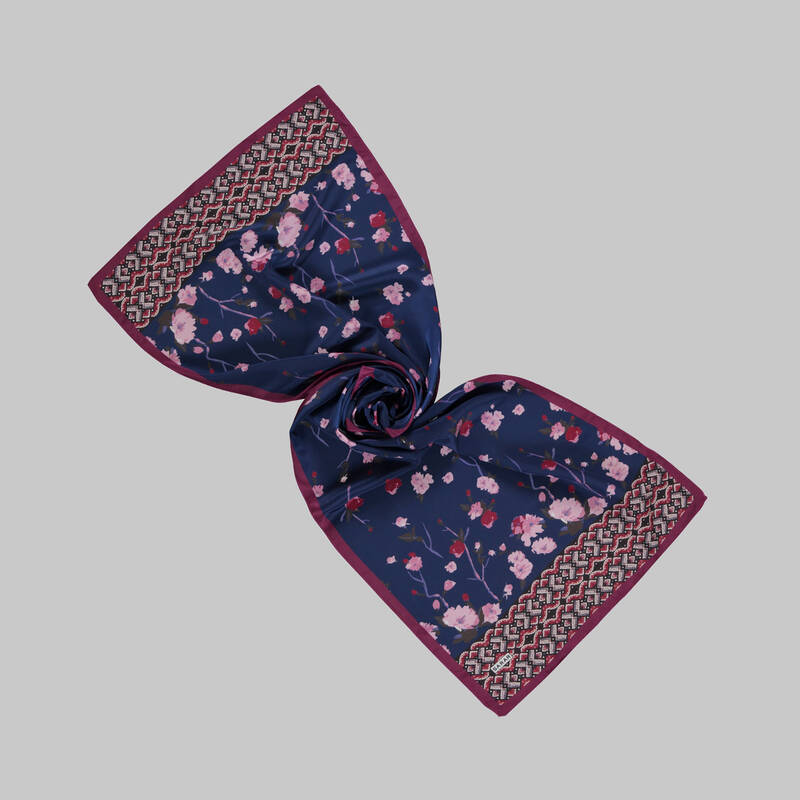 Çiçek Desenli Fular F78 - 2