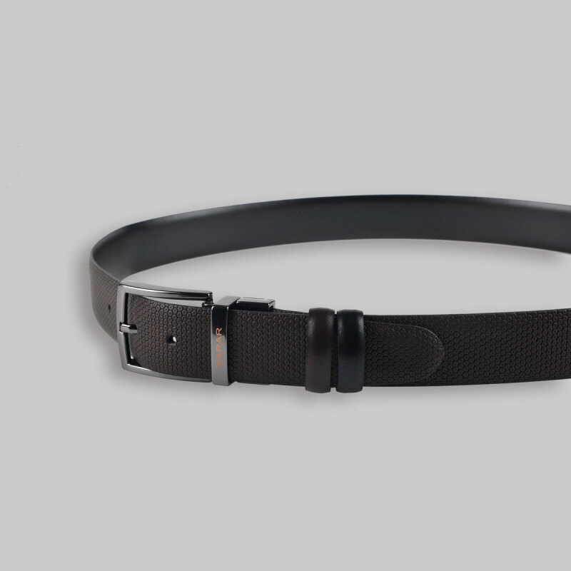 Çift Taraflı Desenli Siyah Kahverengi Kemer - SARAR