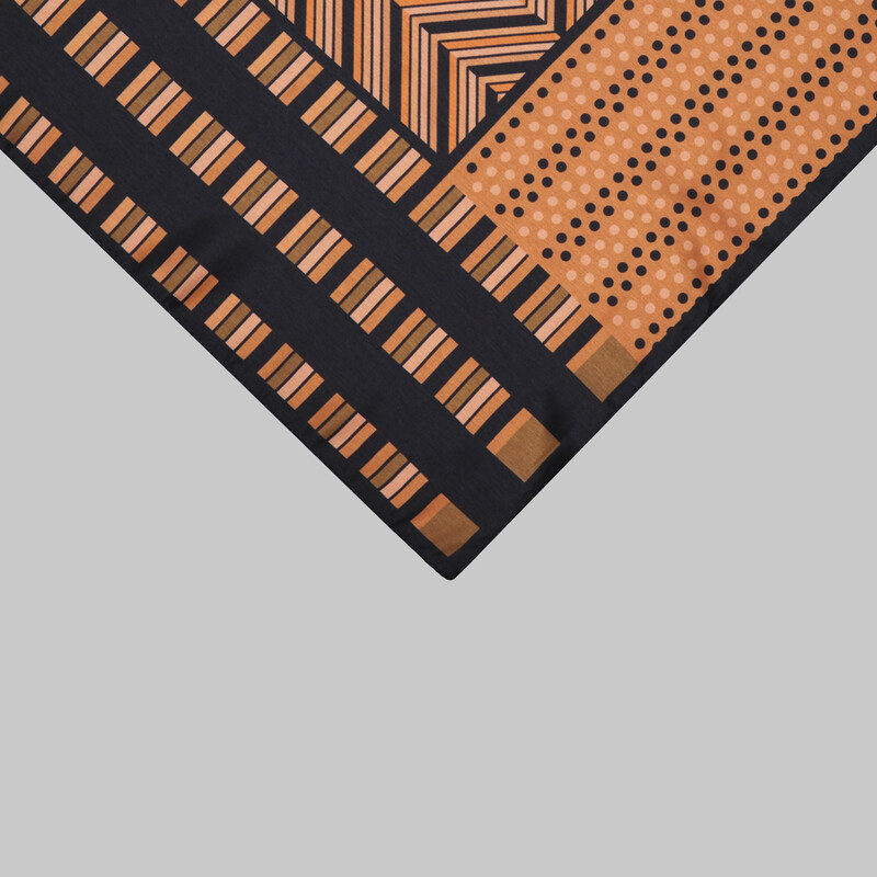 Çizgi Desen Turuncu Mendil M77 - SARAR