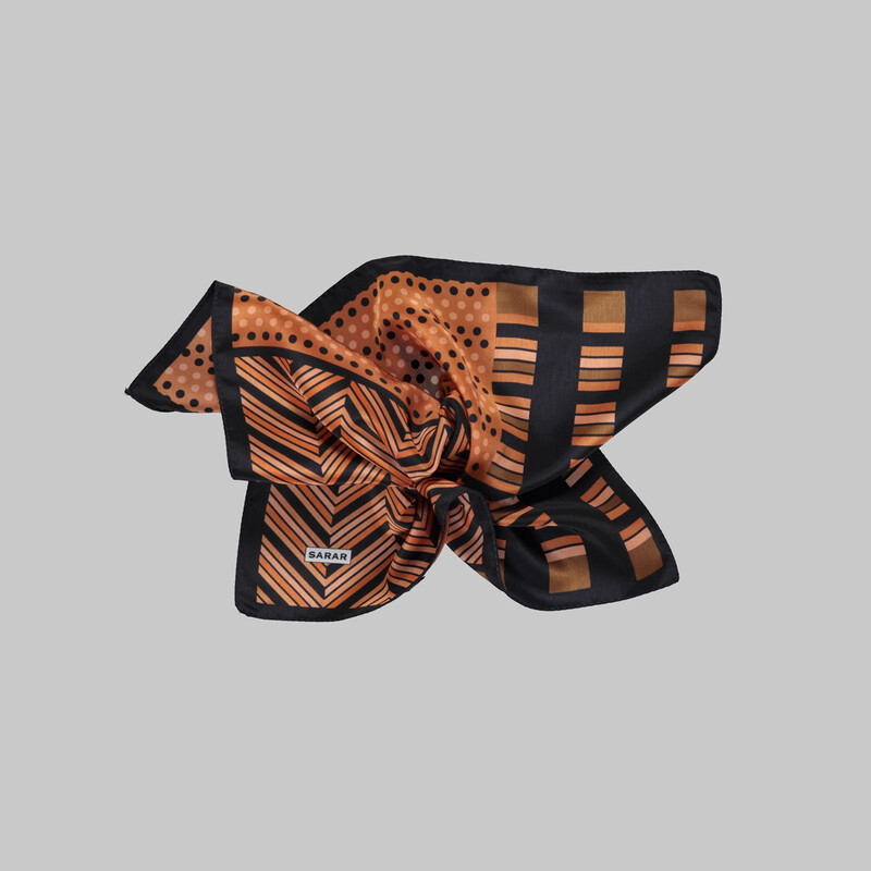 Çizgi Desen Turuncu Mendil M77 - SARAR