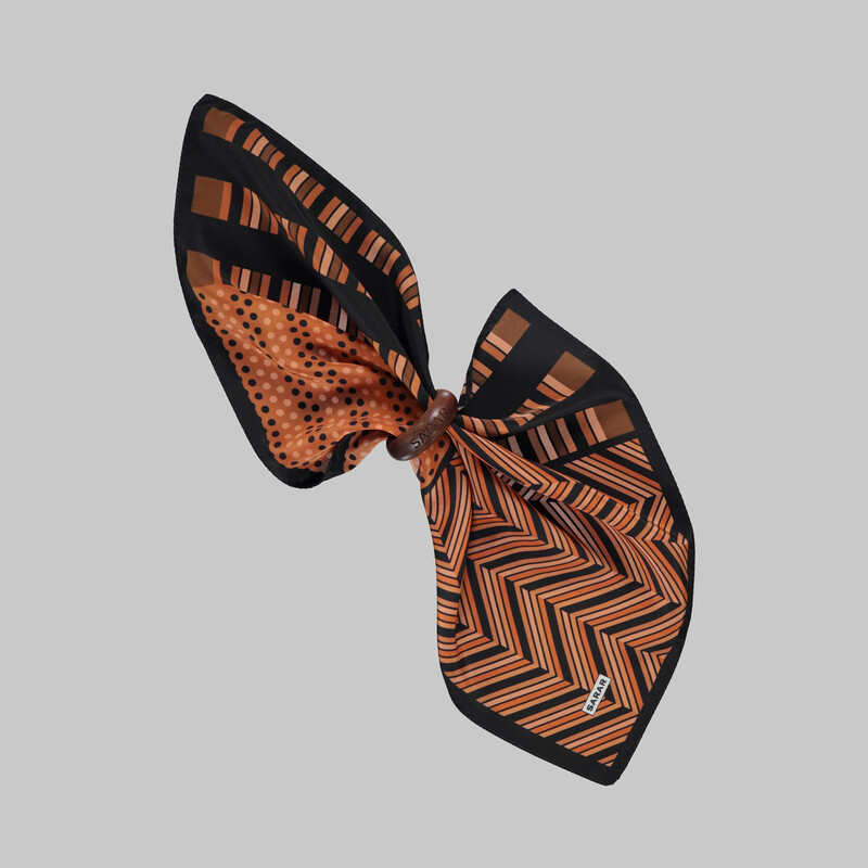 Çizgi Desen Turuncu Mendil M77 - SARAR