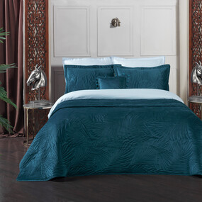 Clara Yatak Örtüsü Seti Çift Kişilik Petrol Rengi 