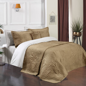 Clara Yatak Örtüsü Seti Çift Kişilik Sarı 