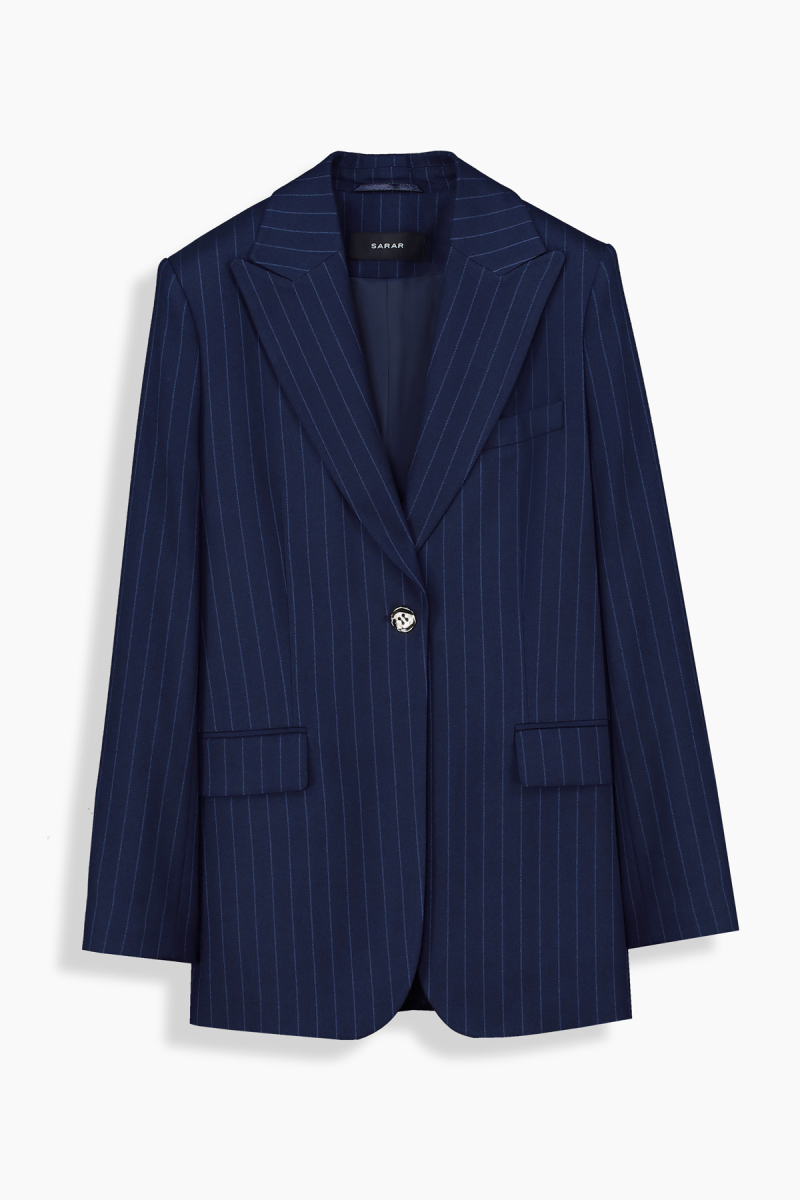 Cleir Çizgili Lacivert Ceket - 2