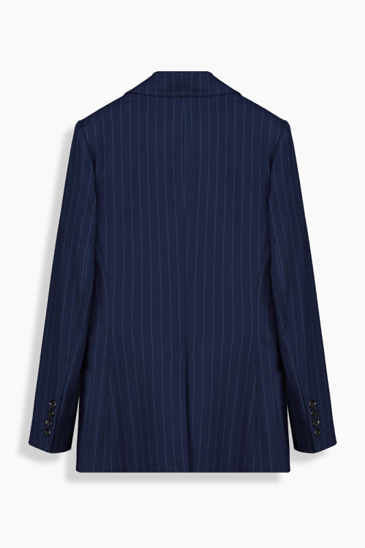 Cleir Çizgili Lacivert Ceket - SARAR WOMAN