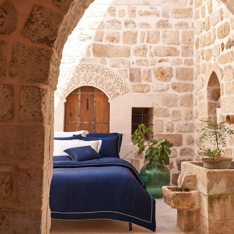 Clio %100 İpek Saten Çift Kişilik Nevresim Takımı Lacivert - 2