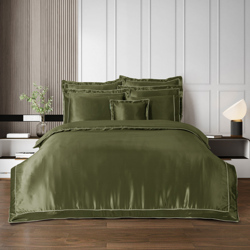 Clio %100 İpek Saten Nevresim Takımı King Size Yeşil - SAREV ELITE