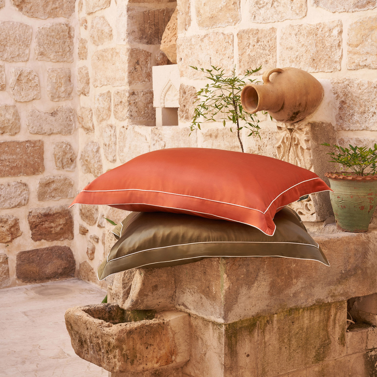 Clio %100 İpek Saten Nevresim Takımı King Size Yeşil - 1