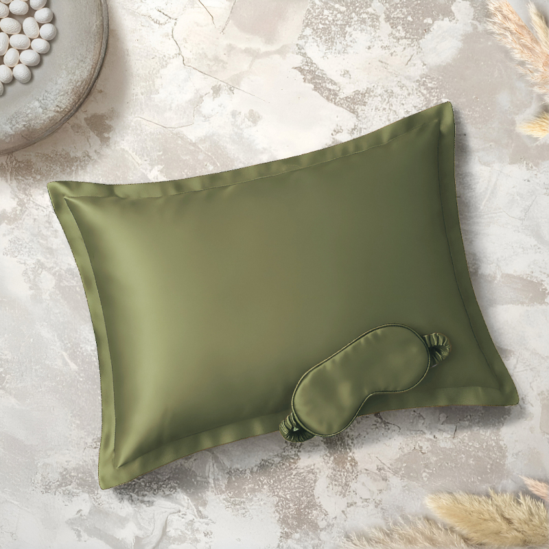 Clio İpek Yastık Kılıfı ve Göz Bandı Yeşil - SAREV ELITE