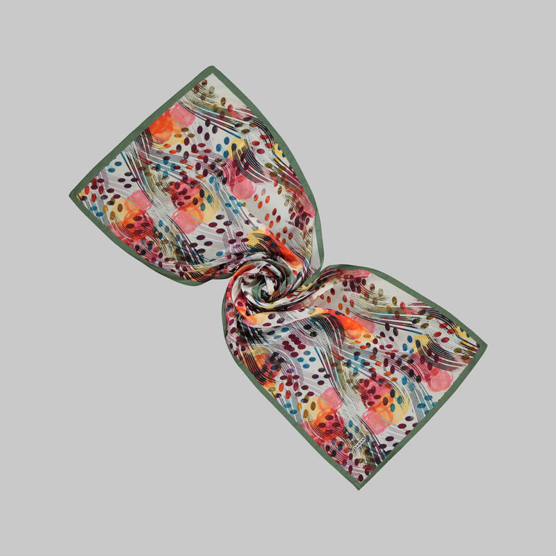 Çok Renkli Desenli Fular F70 - 2