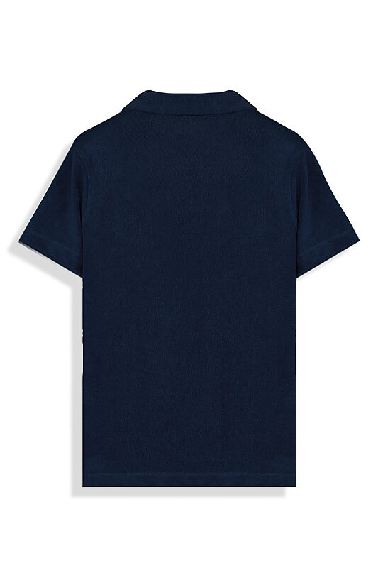 Collar Polo Yaka Balık Kuyruğu Desenli Tişört - SARAR
