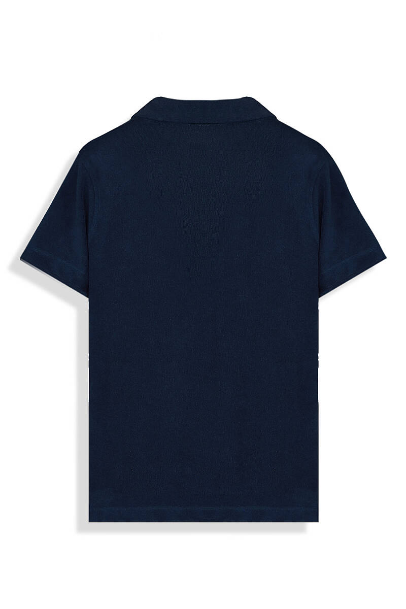 Collar Polo Yaka Balık Kuyruğu Desenli Tişört - 3