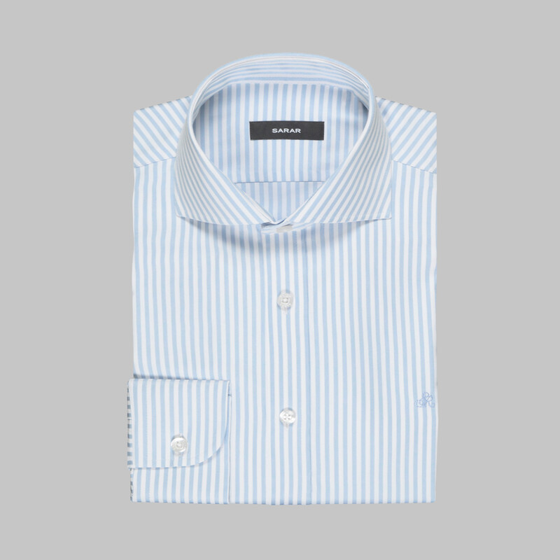 Como Çizgili Mavi Gömlek - SARAR