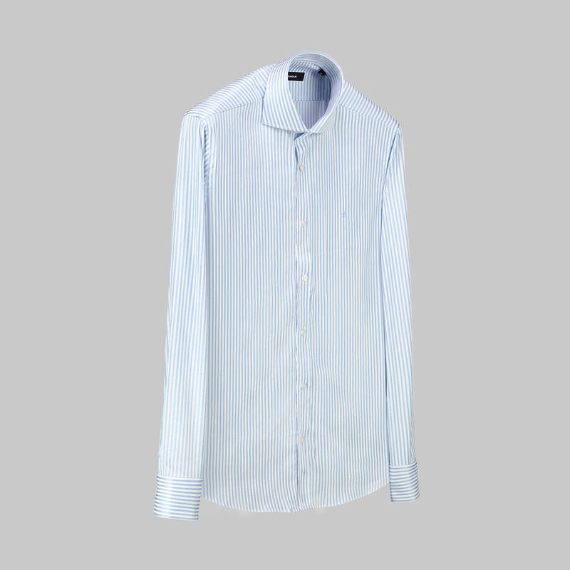 Como Çizgili Mavi Gömlek - 1