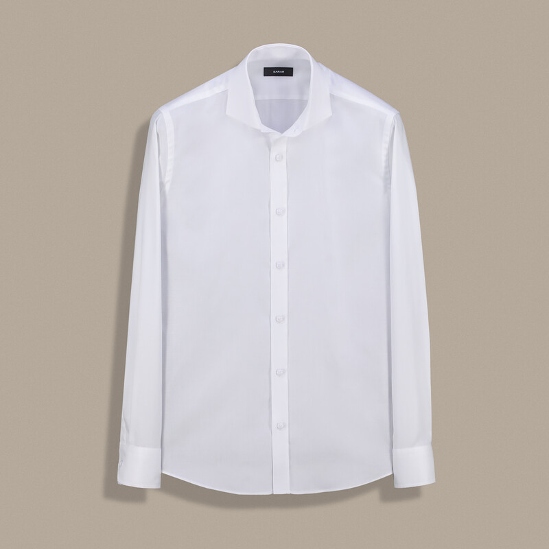 Como Fo Slim Uzun Kol Beyaz Gömlek - SARAR
