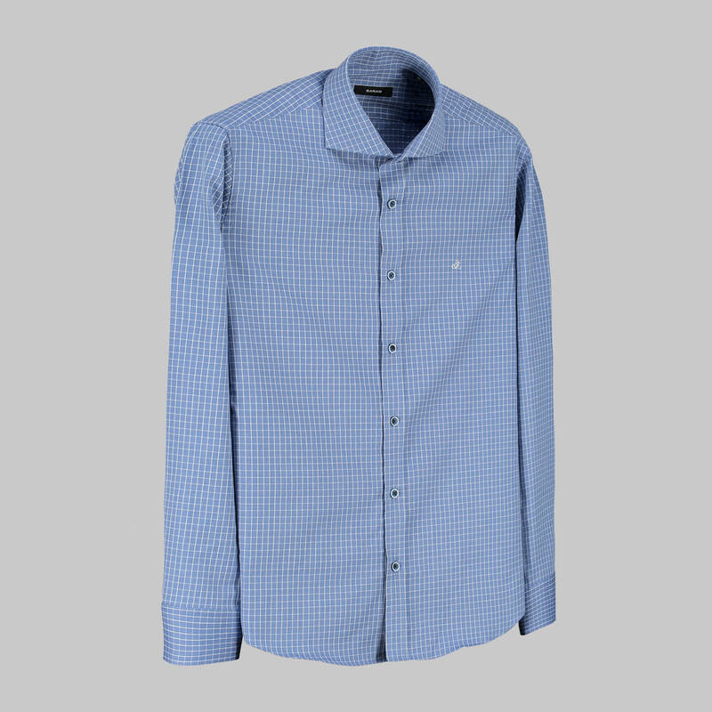 Como Uzun Kol Slim Mavi Gömlek - 1