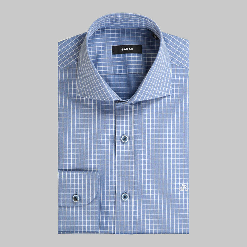 Como Uzun Kol Slim Mavi Gömlek - 3