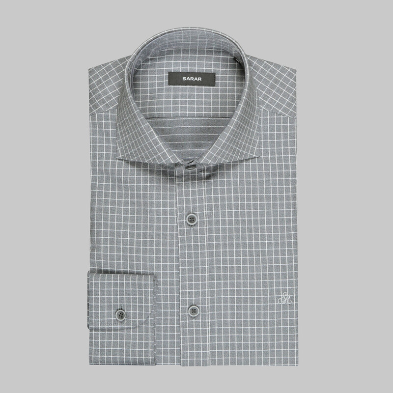 Como Uzun Kol Slim Gri Gömlek - SARAR