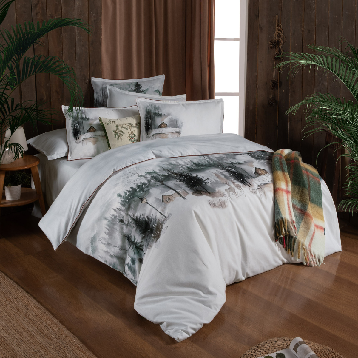 Connel Flanel Nevresim Takımı Çift Kişilik Beyaz - 3