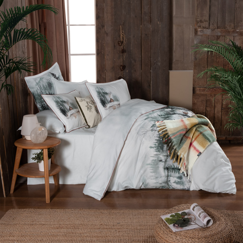 Connel Flanel Nevresim Takımı King Size Beyaz 