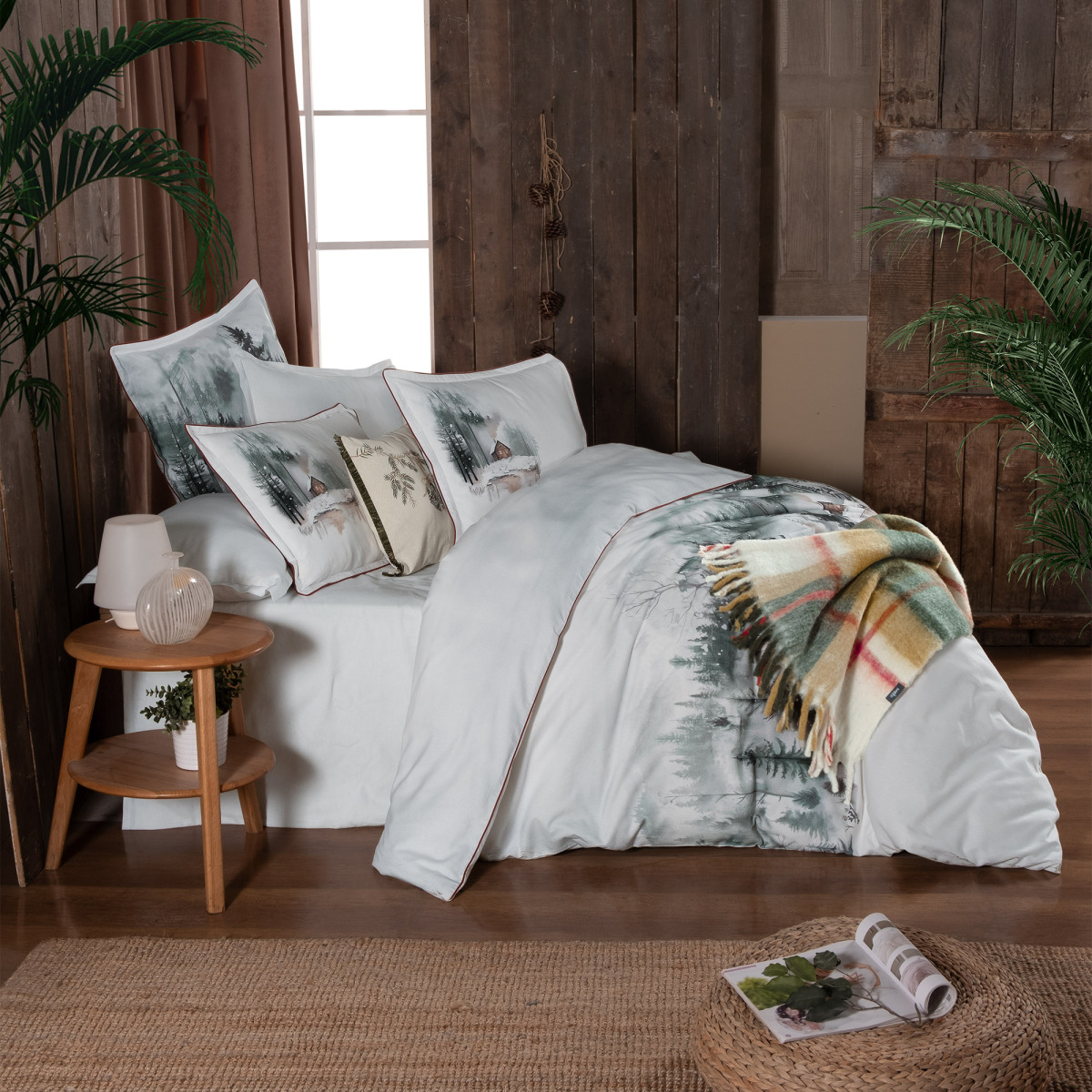 Connel Flanel Nevresim Takımı King Size Beyaz - 1