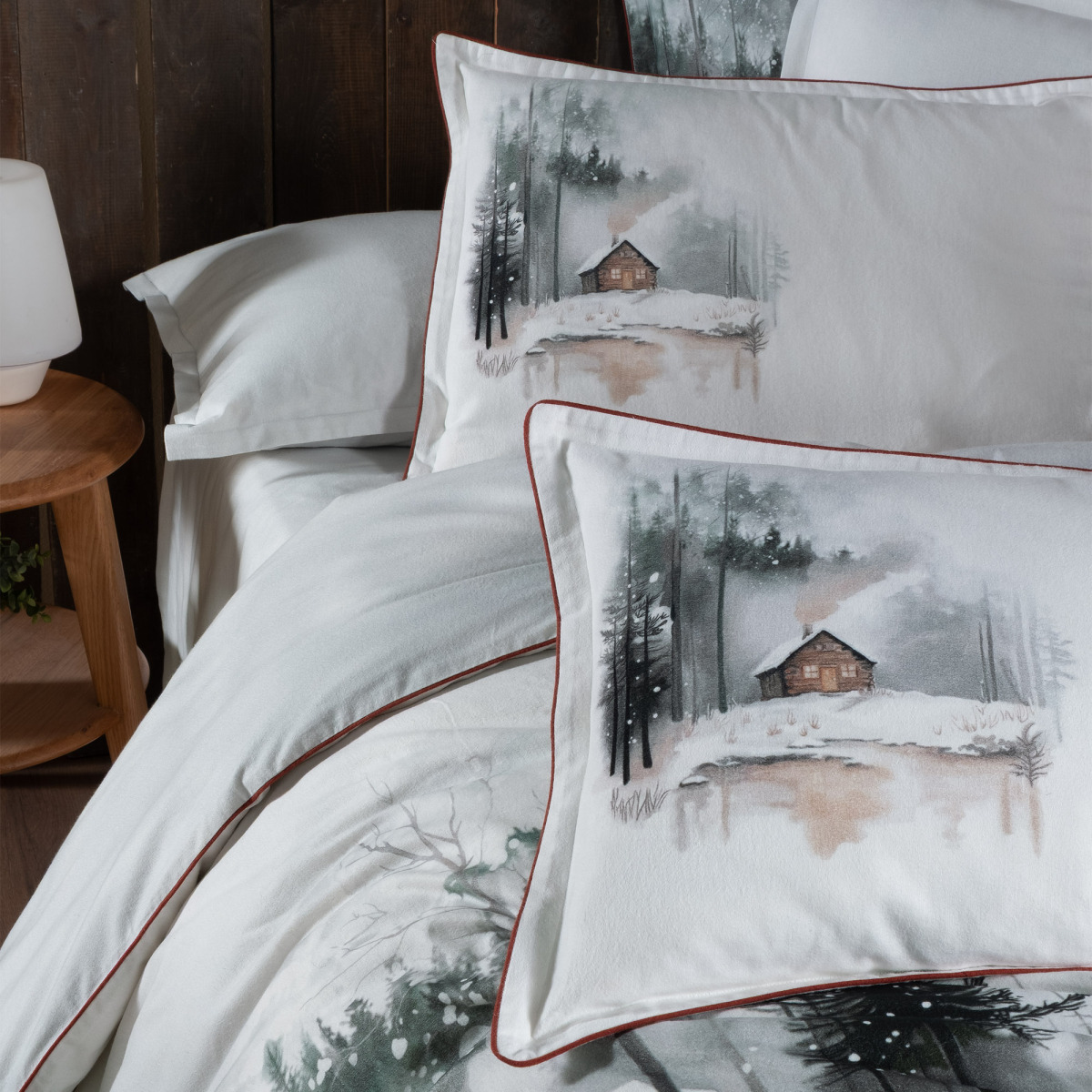 Connel Flanel Nevresim Takımı King Size Beyaz - 5