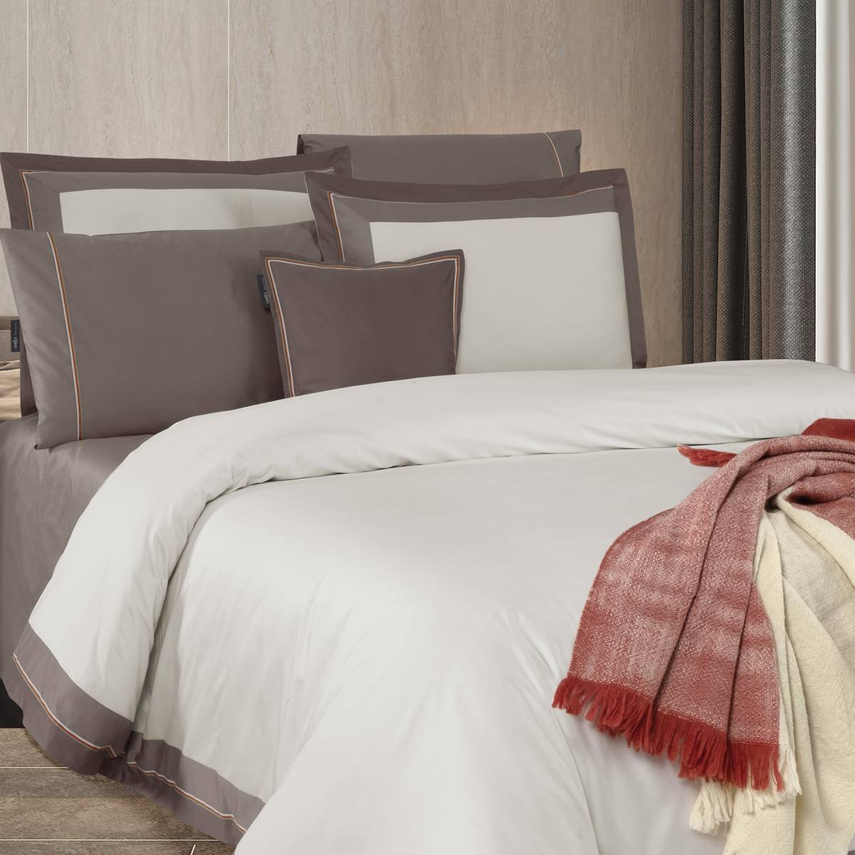 Cortes Pamuk Saten Nevresim Takımı Çift Kişilik Mocha - 4