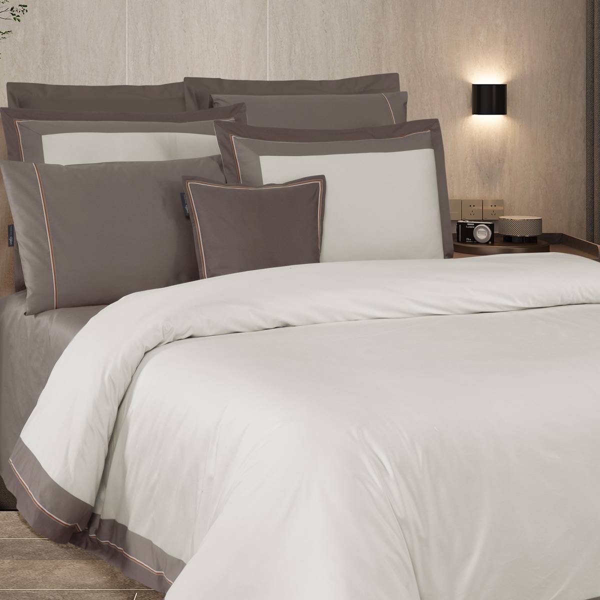 Cortes Pamuk Saten Nevresim Takımı Çift Kişilik Mocha - 3