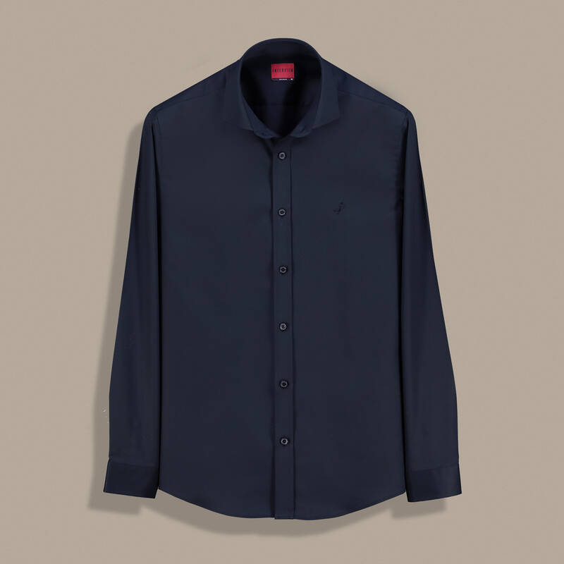 Demba Uzun Kol Non Iron Lacivert Gömlek - 1