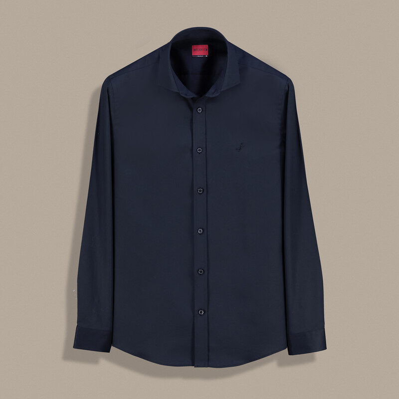 Demba Uzun Kol Non Iron Lacivert Gömlek - INTERVIEW