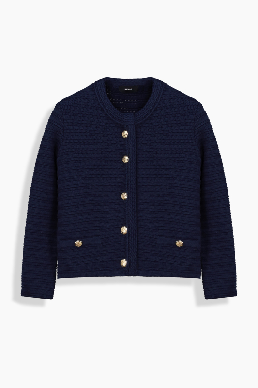 Dena Düğmeli Açık Lacivert Hırka - SARAR WOMAN