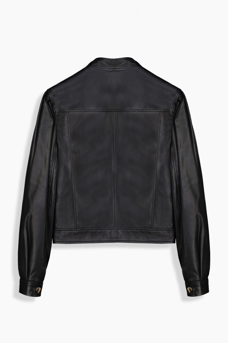 Denmila Siyah Deri Ceket - 3