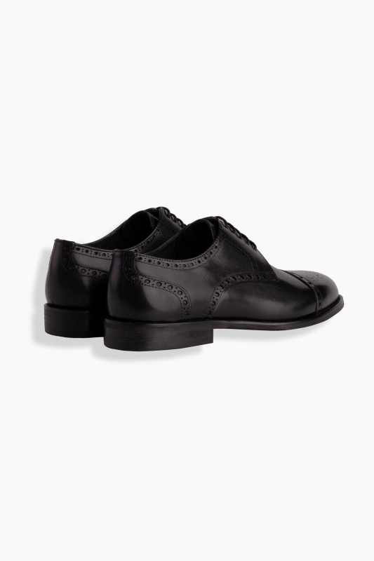 Desenli Erkek Siyah Ayakkabı - SARAR