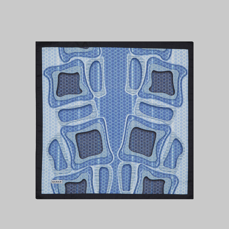 Desenli Lacivert Mendil M84 M84