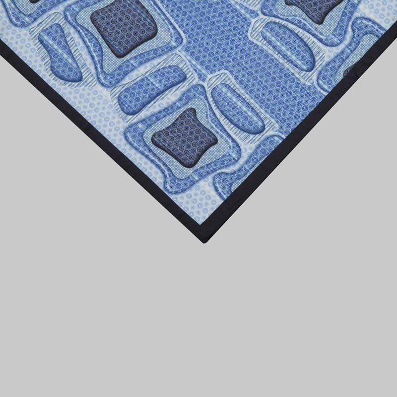 Desenli Lacivert Mendil M84 - 2