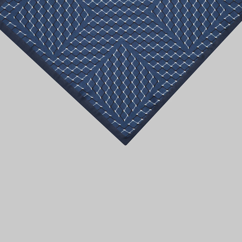 Desenli Lacivert Mendil M87 - 2