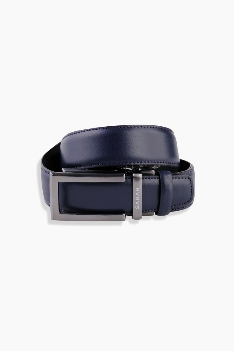 Dikişli Mekanizmalı Lacivert Kemer - 1