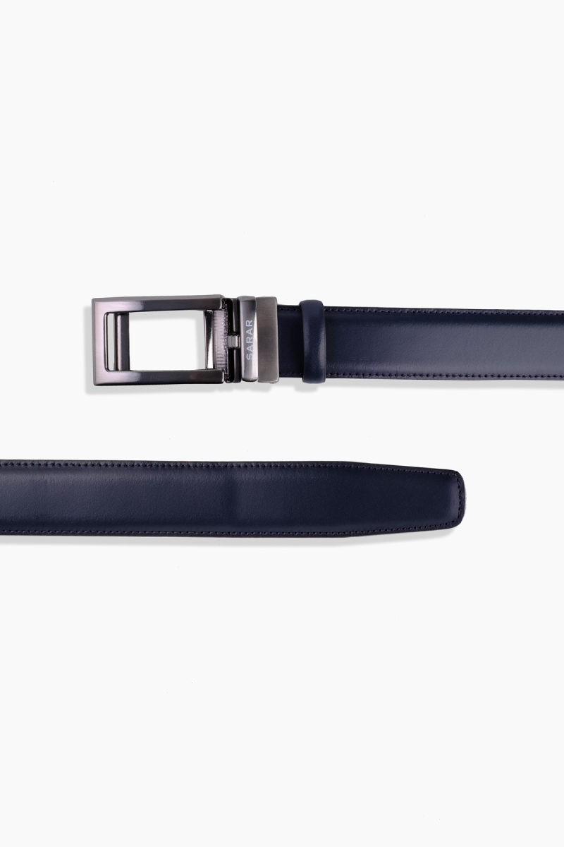 Dikişli Mekanizmalı Lacivert Kemer - 4