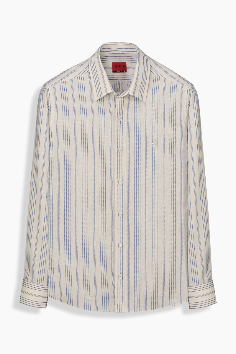 Dimitri Çizgili Mavi Gömlek - 1