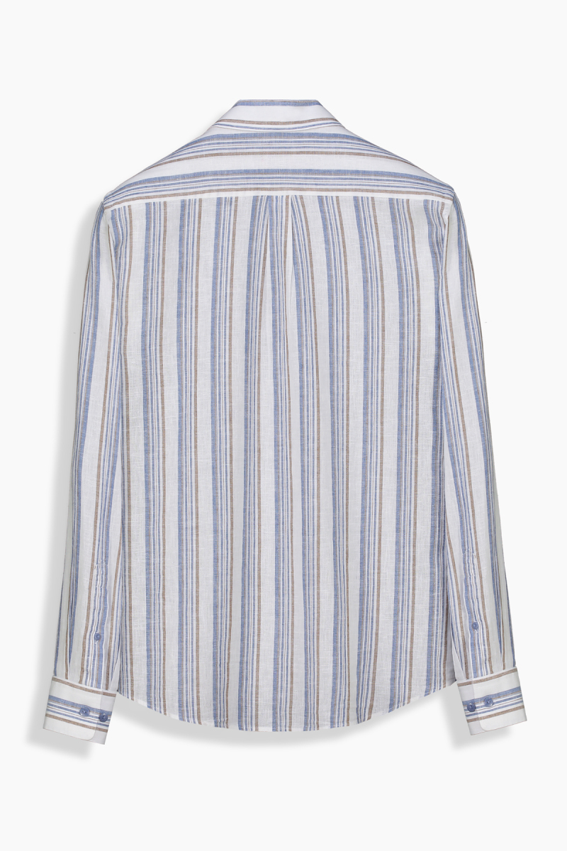 Dimitri Pamuk Keten Kahverengi Gömlek - 2