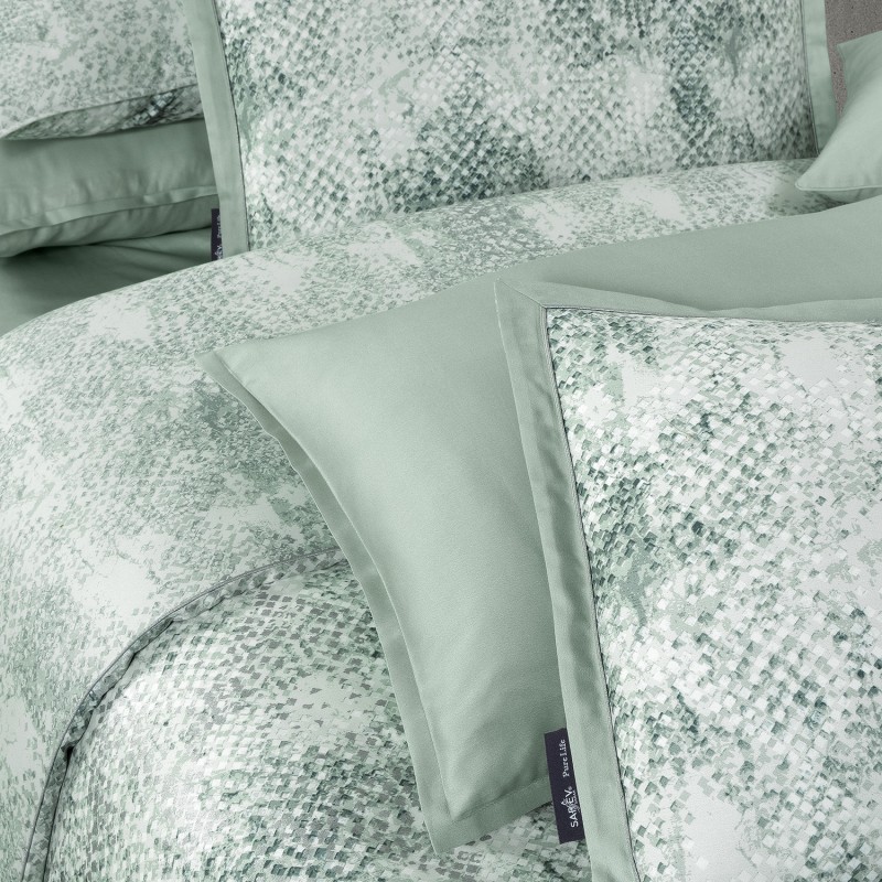 Dnipro Saten Nevresim Takımı Çift Kişilik Yeşil - SAREV