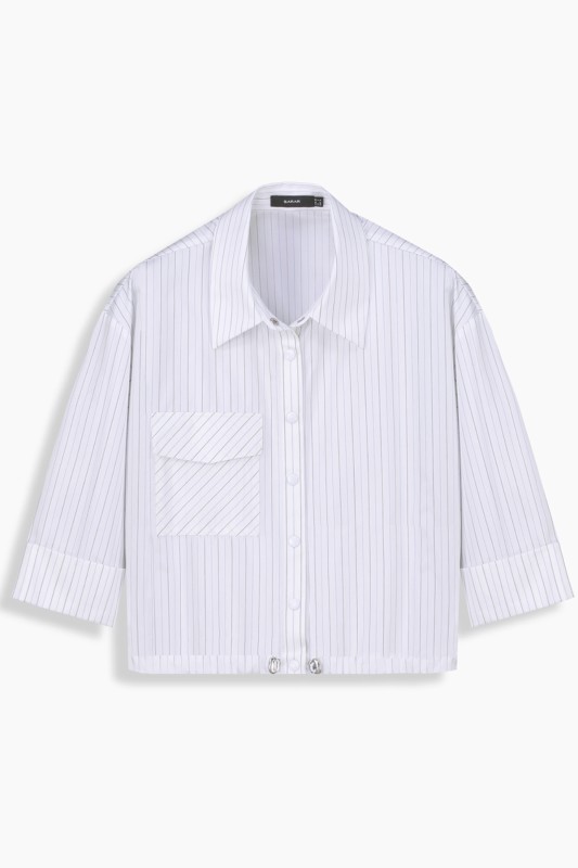 Dole Kısa Kol Çizgili Gömlek - SARAR WOMAN