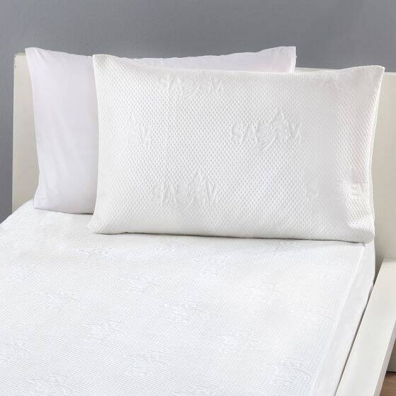 Double Jersey Beyaz Alez Yastık Kılıfı - 1