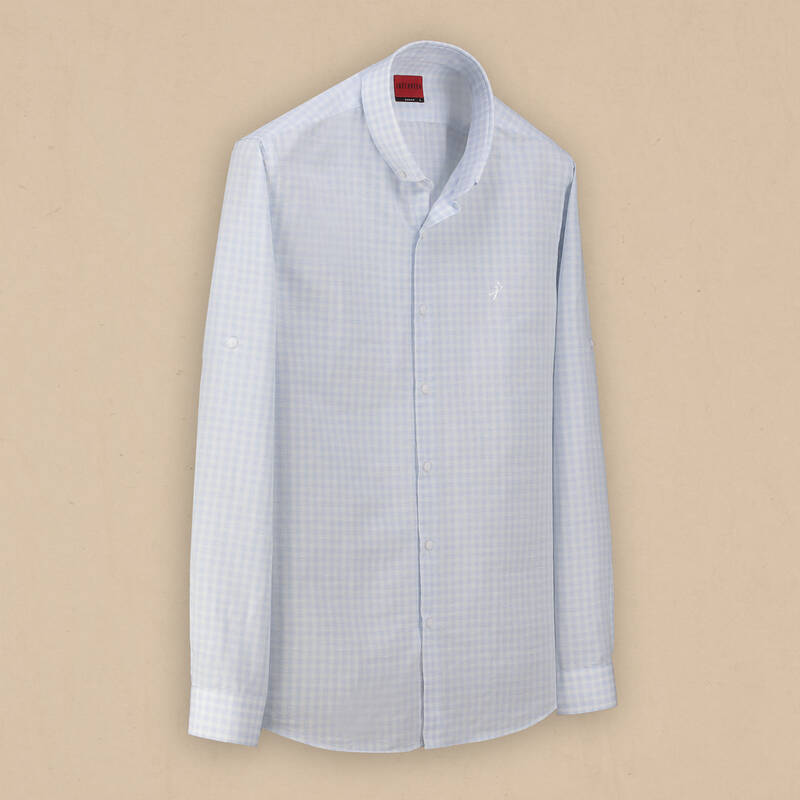 Drew Açık Mavi Kareli Gömlek - 1