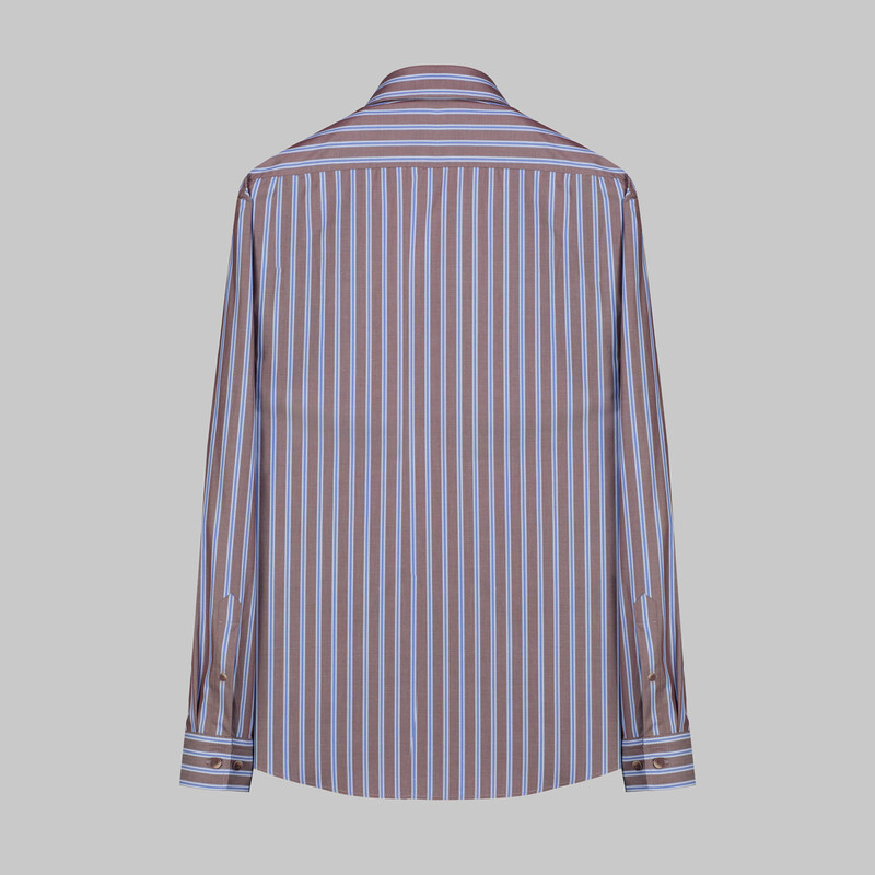 Drew Çizgili Kahverengi Gömlek - INTERVIEW