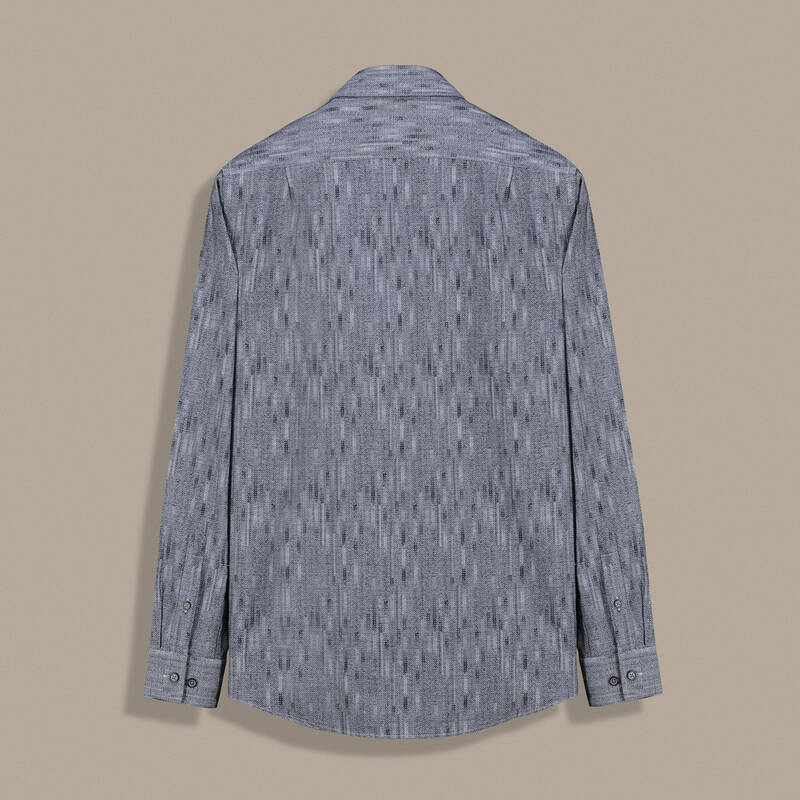 Drew Desenli Gri Gömlek - 2