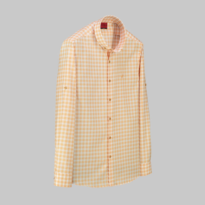 Drew Kareli Turuncu Pamuklu Gömlek - 1
