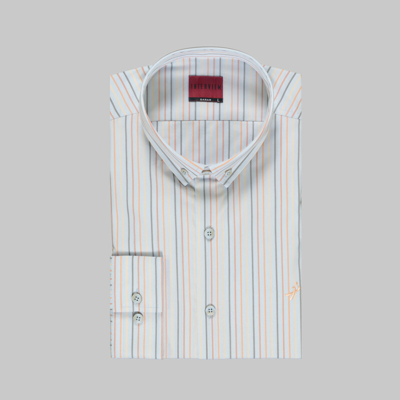 Drew Uzun Kol Çizgili Açık Mavi Gömlek - INTERVIEW