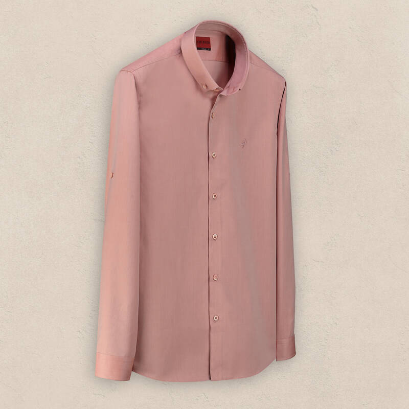 Drew Açık Kırmızı Pamuklu Gömlek - 1