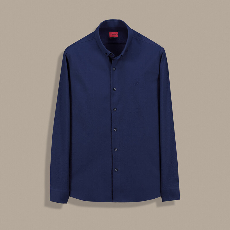 Drew Uzun Kol Klasik Lacivert Gömlek - INTERVIEW